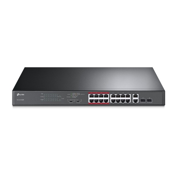 TP-Link Switch PoE - TL-SL1218MP (16port 100Mbps;  16 at/PoE+ port; 2x Combo SFP; 192W, 250m extended mode)