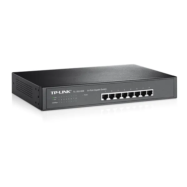 TP-Link Switch  - TL-SG1008 (8 port, 1000Mbps; fém ház, rackbe szerelhető) - Image 1