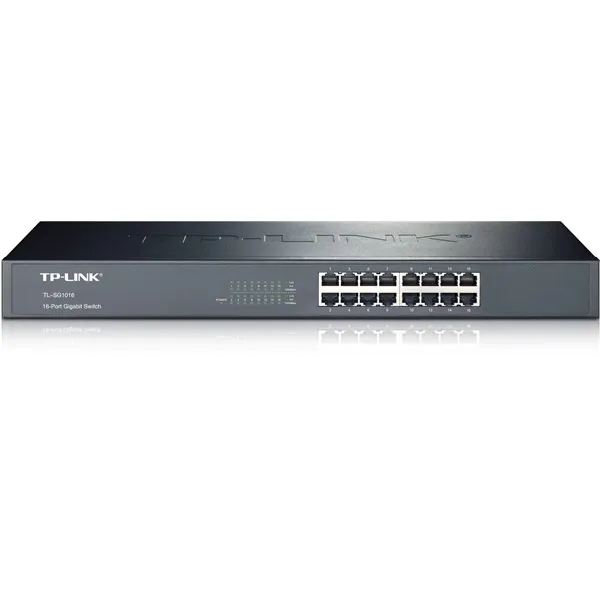 TP-Link Switch  - TL-SG1016 (16 port, 1000Mbps; fém ház, rackbe szerelhető) - Image 1