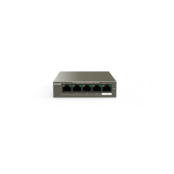 Tenda Switch PoE - TEG1105P-4-63W (5x1Gbps; 4x af/at PoE; 58W)