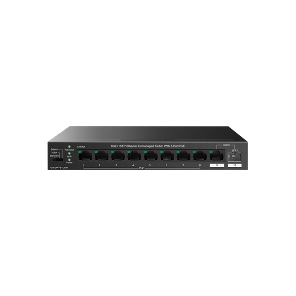 Tenda Switch PoE - TEG1110PF-8-120W (9x1Gbps; 1xSFP; 8x af/at PoE; 92W) - Image 1