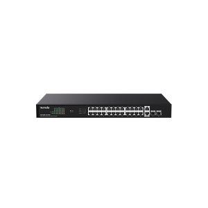 Tenda Switch PoE - TEG1128P-24-410W (24x1Gbps + 2x 1Gbps Uplink + 2x SFP; 24 af/at PoE+ port; 410W; rack-mount)