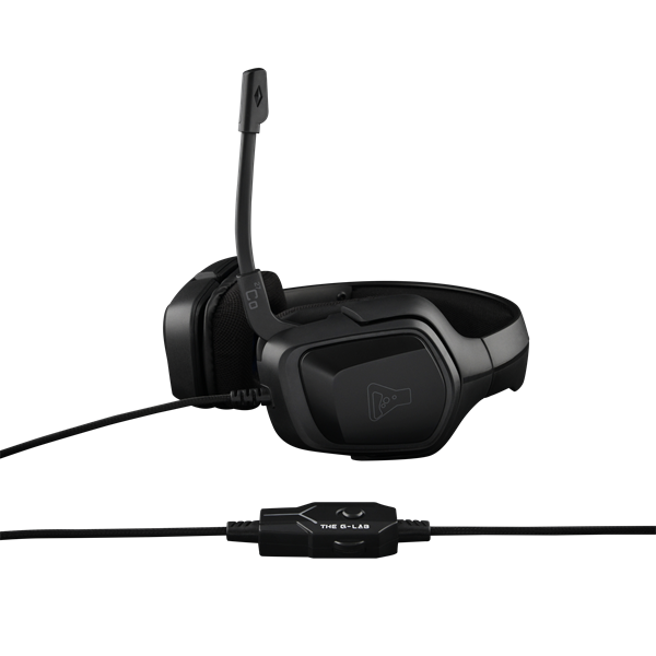 The G-Lab Fejhallgató - KORP COBALT/B (mikrofon, 3,5mm Jack, hangerőszabályzó, nagy-párnás, fekete) - Image 6