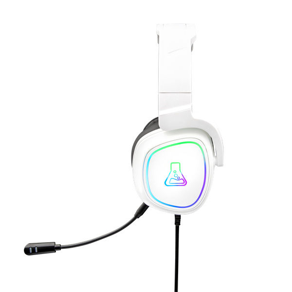 The G-Lab Fejhallgató - KORP RADIUM WHITE (mikrofon,USB, 3,5mm Jack, hangerőszabályzó, LED,nagy-párnás) - Image 4