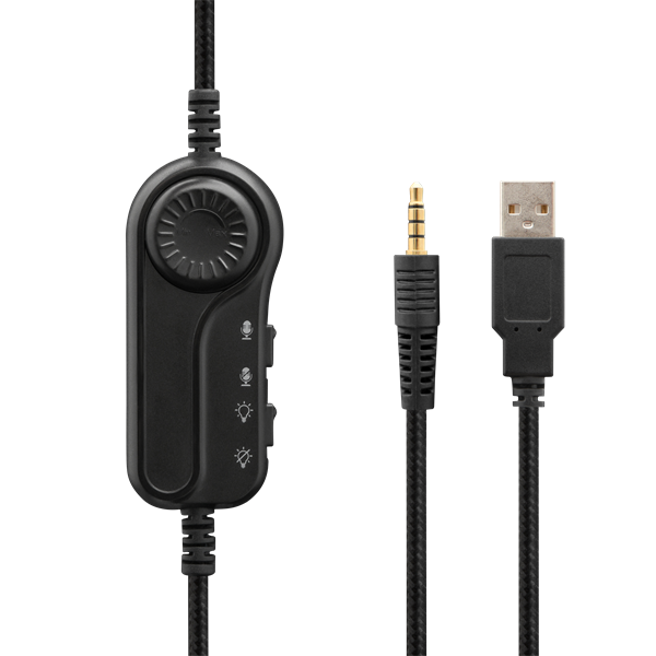 The G-Lab Fejhallgató - KORP RADIUM WHITE (mikrofon,USB, 3,5mm Jack, hangerőszabályzó, LED,nagy-párnás) - Image 2