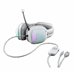 The G-Lab Fejhallgató - KORP VANADIUM (mikrofon, USB, 3,5mm Jack, hangerőszabályzó, nagy-párnás, RGB, fehér) - Image 4