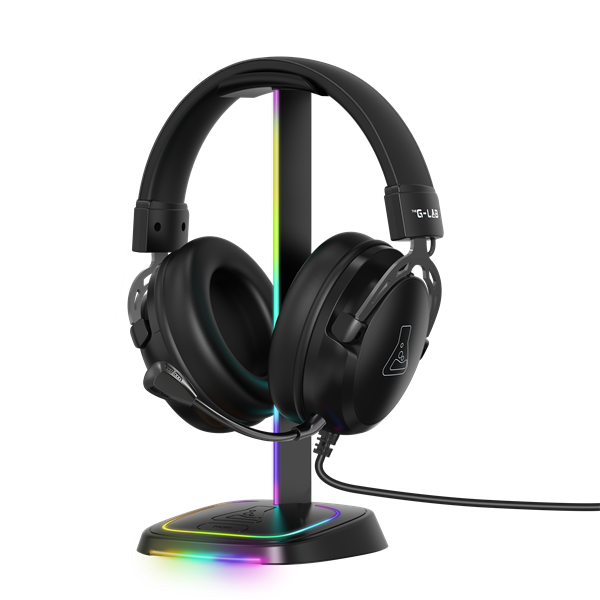 The G-Lab Fejhallgató állvány - K STAND NEON RGB H (fekete, USB-C, USB-A, univerzális, csúszásgátló, RGB) - Image 5