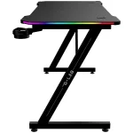 The G-Lab Gamer Asztal - K DESK ELECTRON EX (120x60cm, fém, pohártartó, fejhallgatótartó, fekete, RGB LED) - Image 3
