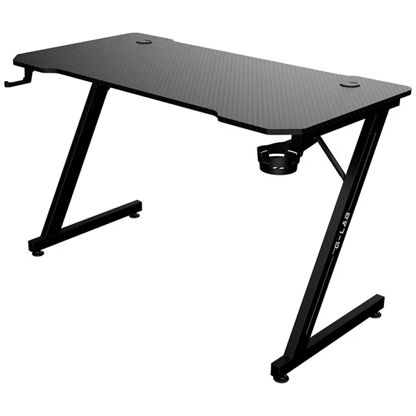 The G-Lab Gamer Asztal - K-DESK YTTRIUM (120x60cm, fém, pohártartó, fejhallgatótartó, fekete) - Image 1
