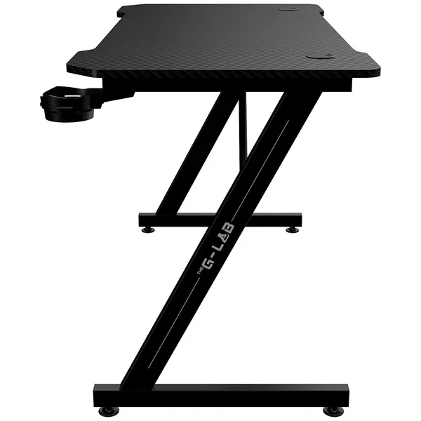 The G-Lab Gamer Asztal - K-DESK YTTRIUM (120x60cm, fém, pohártartó, fejhallgatótartó, fekete) - Image 4