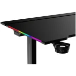 The G-Lab Gamer Asztal - K DESK PLATINIUM (140x75cm, fém, pohár, fejhallgatótartó, fekete, motoros magasság áll., RGB) - Image 5