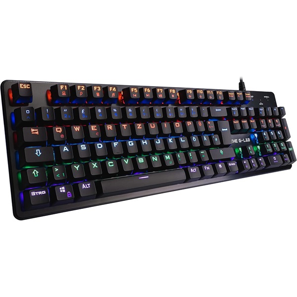The G-Lab Gamer Billentyűzet - KEYZ CARBON V3/INT (RGB LED, Mechanikus, Blue switch, USB, fekete, angol)