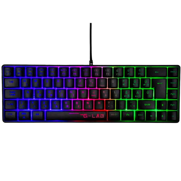 The G-Lab Gamer Billentyűzet - KEYZ HYDROGEN HU (RGB LED, TKL, USB, fekete, magyar)