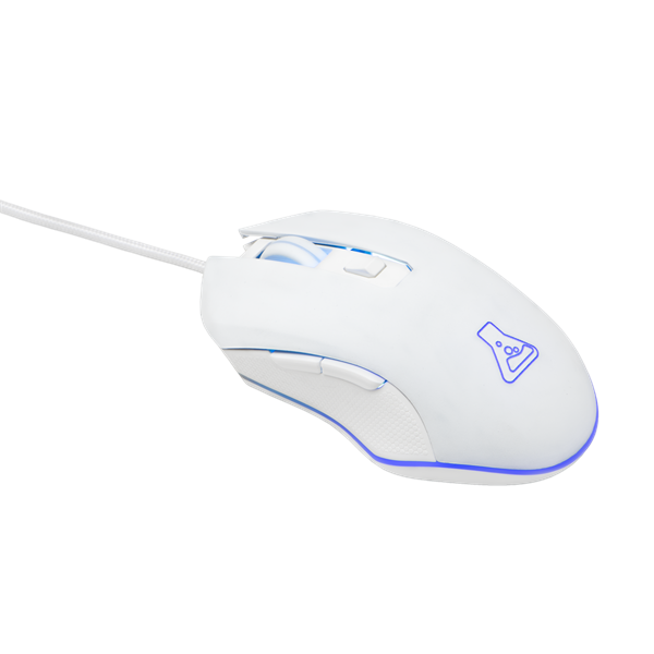 The G-Lab Gamer Egér - KULT HELIUM W (3200 DPI, 6 gomb, makro, 1,8m kábel, RGB LED, fehér)