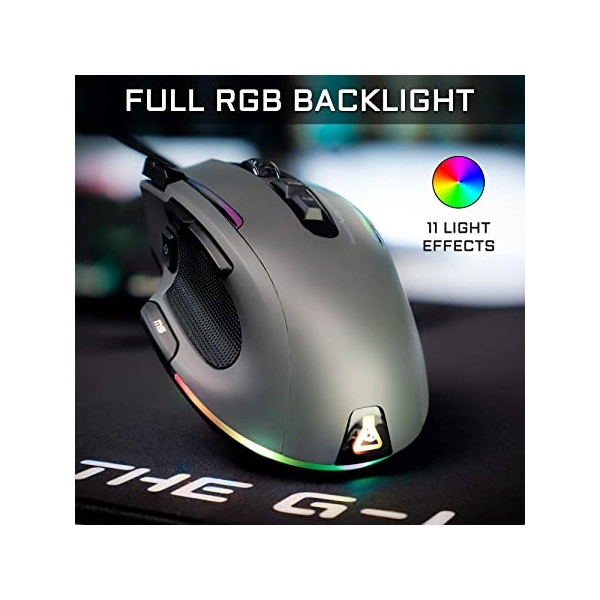 The G-Lab Gamer Egér - KULT NITRO ATOM (4800 DPI, 9 gomb, makro, 1,8m kábel, RGB LED, fekete) - Image 14