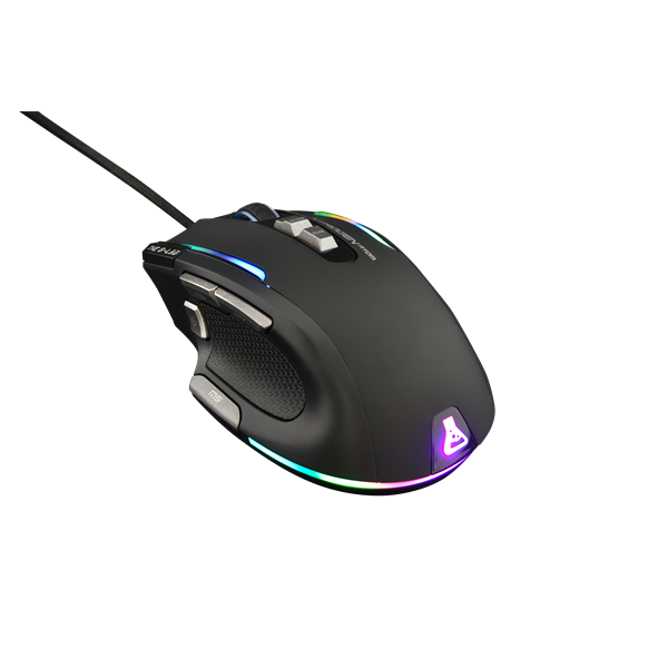 The G-Lab Gamer Egér - KULT NITRO ATOM (4800 DPI, 9 gomb, makro, 1,8m kábel, RGB LED, fekete) - Image 2