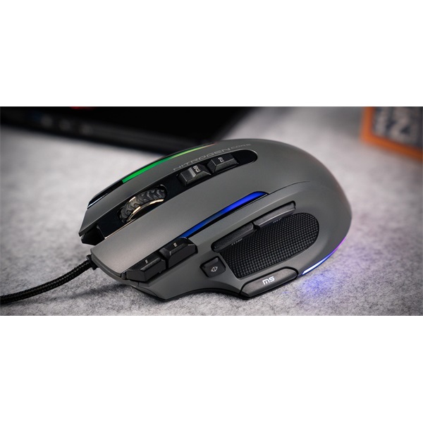 The G-Lab Gamer Egér - KULT NITRO CORE (10000 DPI, 11 gomb, makro, 1,8m kábel, RGB LED, fekete) - Image 11