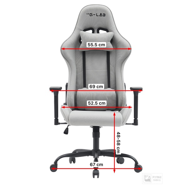 The G-Lab Gamer szék - KS PLATINIUM GREY (fekete; állítható magasság; áll. kartámasz) - Image 7