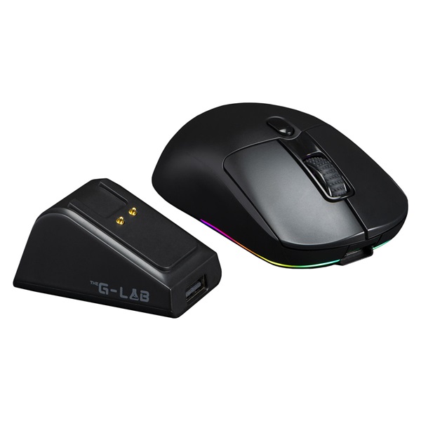 The G-Lab Vezeték nélküli Gamer Egér - KULT TITAN PRO B (12000 DPI, Pixart PAW 3311, USB/2,4Ghz/Bluetooth, RGB, dokkoló) - Image 2