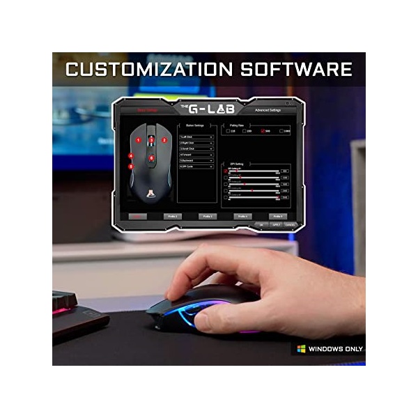 The G-Lab Vezeték nélküli Gamer Egér - KULT XENON (5000 DPI, 6 gomb, makro, RGB LED, fekete) - Image 11