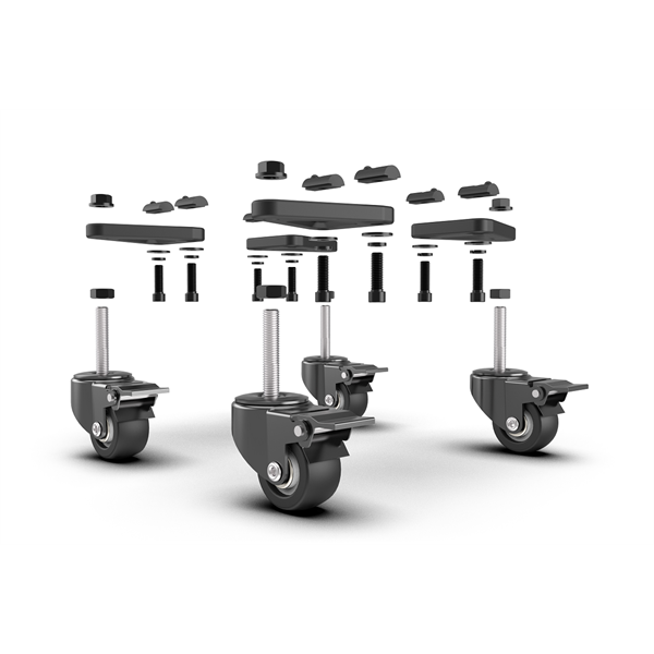 Trak Racer Szimulátor kiegészítő - Universal Caster Wheels with Brake & Mounting Brackets - Image 2