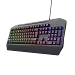 Trust Billentyűzet Gamer - GXT 836 Evocx (RGB LED háttérvilágítás; USB; fekete; magyar)