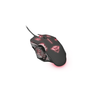 Trust Egér Gamer - GXT 108 Rava (Optikai érzékelő; 2000DPI; 6 gomb; RGB LED; gumizott külső; fekete)