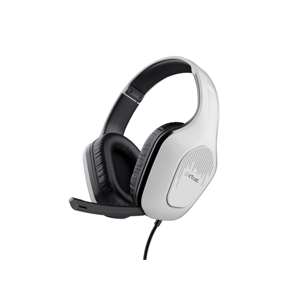 Trust Fejhallgató - GXT415 Zirox (multiplatform; nagy-párnás; mikrofon; hangerőszabályzó; 3.5mm jack; fehér)