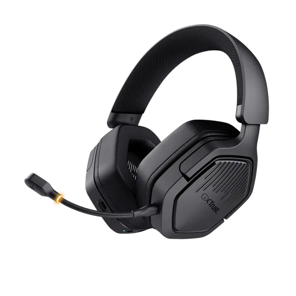 Trust Fejhallgató Vezeték nélküli - GXT493 Carus (Bluetooth + 2,4GHz; nagy-párnás; 3,5mm + USB-C; mikrofon; fekete) - Image 1