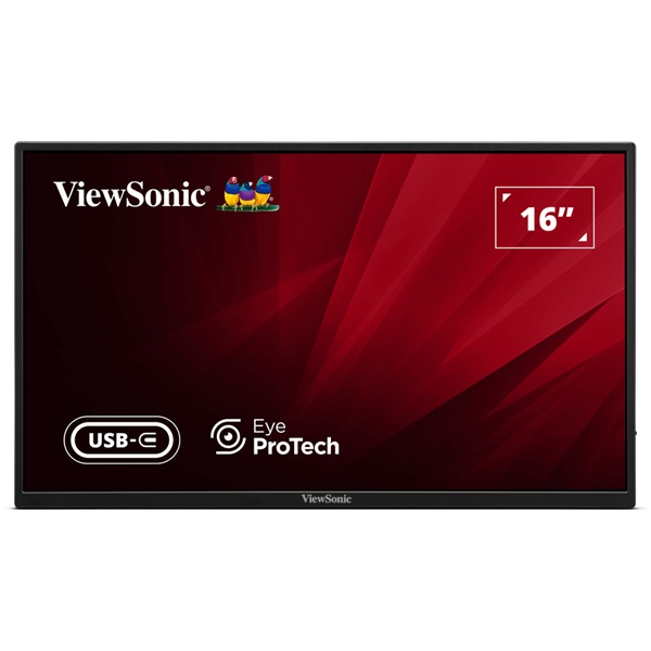 ViewSonic Portable Monitor 15,6" - VA1650 (IPS,16:9, 1920x1080, 7ms, 250cd/m2, HDMI, 2xUSB-C, tok) - Image 1