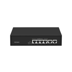 Walisec Switch  PoE - NS-PF04F20E (5port, 4x10/100 PoE Port, 2x10/100 Uplink, 65W, fekete)
