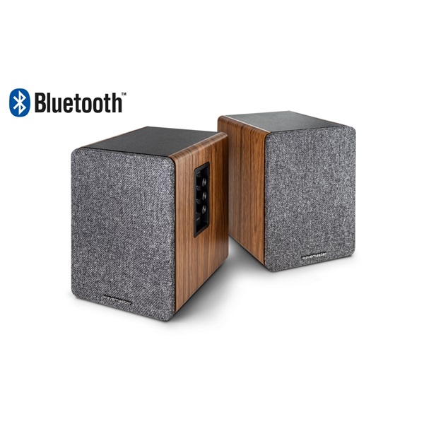 WaveMaster Hangszóró 2.0 - BASE (30W RMS, Bluetooth, RCA, Barna fa és szürke) - Image 1