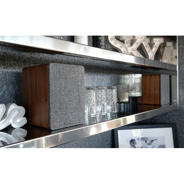 WaveMaster Hangszóró 2.0 - BASE (30W RMS, Bluetooth, RCA, Barna fa és szürke) - Image 3