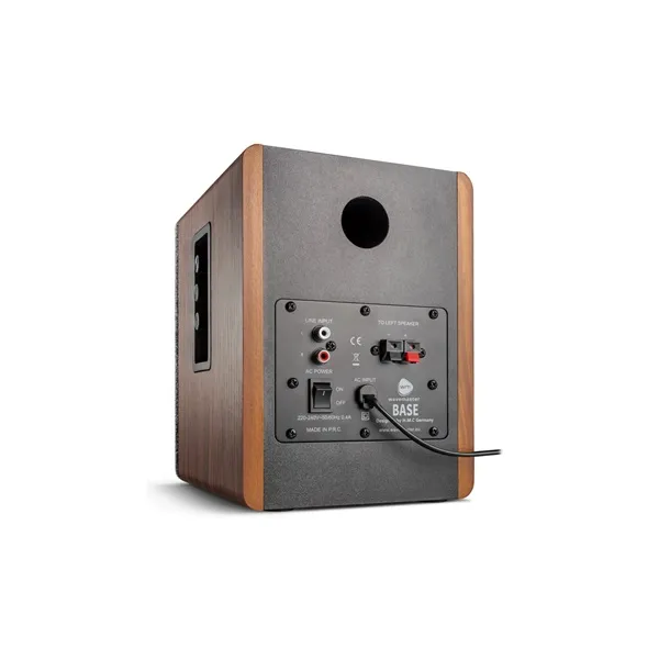 WaveMaster Hangszóró 2.0 - BASE (30W RMS, Bluetooth, RCA, Barna fa és szürke) - Image 6