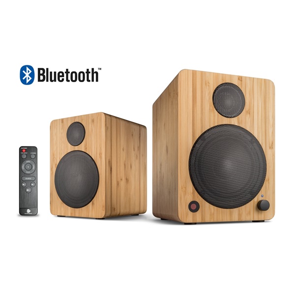 WaveMaster Hangszóró 2.0 - CUBE MINI NEO Bamboo (36W RMS, Bluetooth, 3,5mm jack, RCA, Toslink, Távírányító, Bambusz) - Image 1