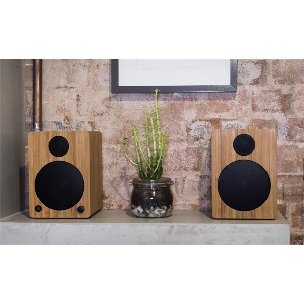 WaveMaster Hangszóró 2.0 - CUBE MINI NEO Bamboo (36W RMS, Bluetooth, 3,5mm jack, RCA, Toslink, Távírányító, Bambusz) - Image 5