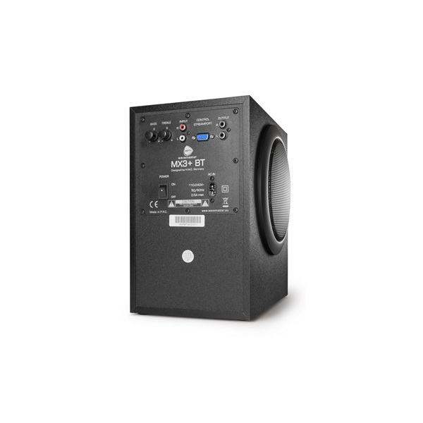 WaveMaster Hangszóró 2.1 - MX3+ BT (50W RMS, Fa mélynyomó, Bluetooth, 3,5mm jack, RCA, Fekete) - Image 5
