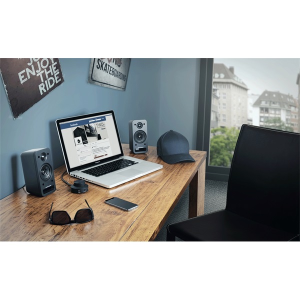 WaveMaster Hangszóró 2.1 - MX3+ BT (50W RMS, Fa mélynyomó, Bluetooth, 3,5mm jack, RCA, Fekete) - Image 7