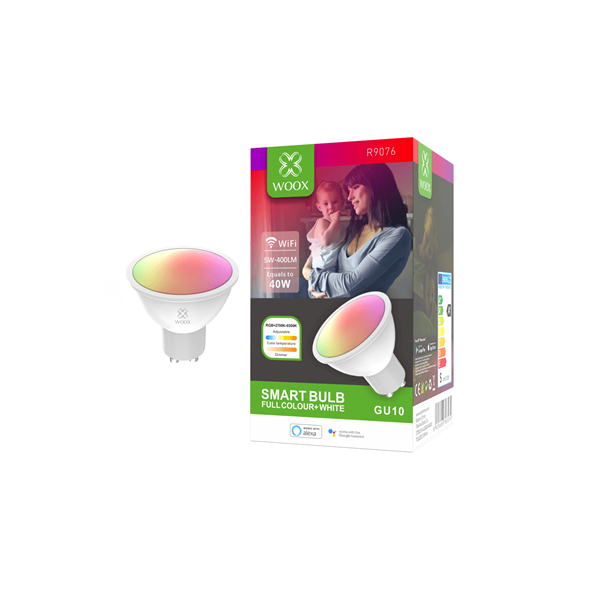 Woox Smart Home LED Izzó - R9076 (GU10, SPOT, RGB+CCT, 30.000h, 5.5W, 400LM, 2700-6500K) - Image 4