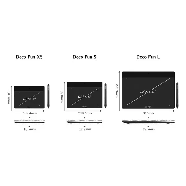 XP-PEN Grafikus tábla - DECO FUN S_BK (6,3"x4", 5080 LPI, PS 8192, 220 RPS, USB-C) fekete - Image 1