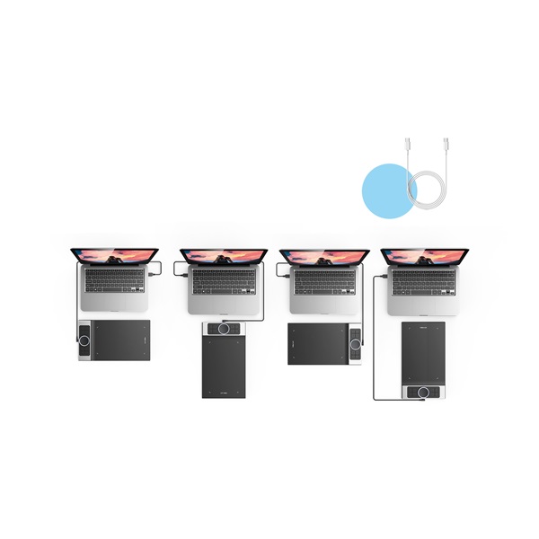 XP-PEN Grafikus tábla - Deco Pro M (11"x6", 5080 LPI, PS 8192, 200 RPS, 8 gomb, USB-C) - Image 3