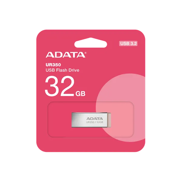 ADATA Pendrive 32GB, UR350 USB 3.2, fémházas, barna
