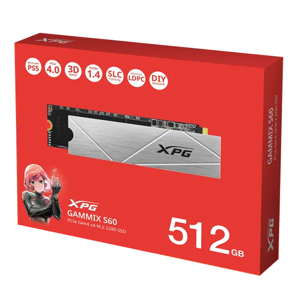 A-Data 512GB M.2 2280 NVMe Gammix S60