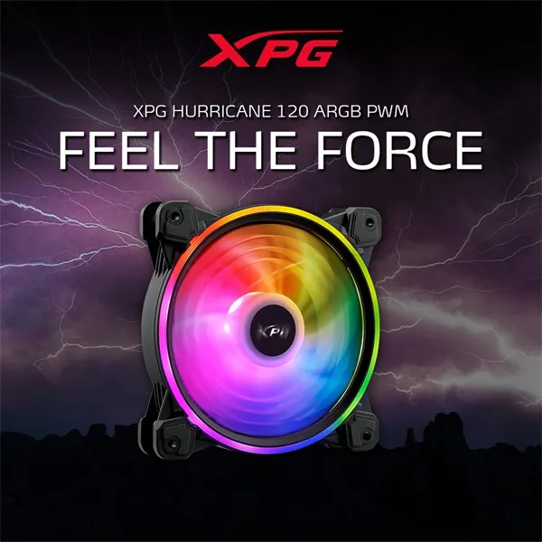 ADATA XPG Rendszerhűtő ventilátor Hurricane RGB, 12cm, fekete