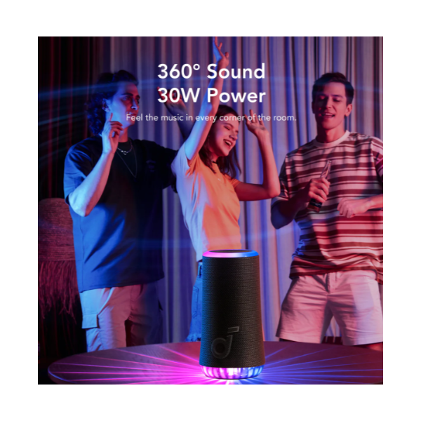 ANKER Bluetooth Hangszóró, Soundcore Glow, 30W, vízálló, fekete -  A3166G11 - Image 2