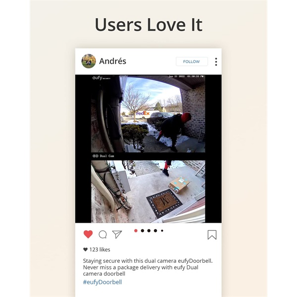 ANKER EUFY Kapucsengő, S330, Dual Kamera, HD(2K), Akkumulátoros, WiFi-s, kültéri  - T8213G11 - Image 6