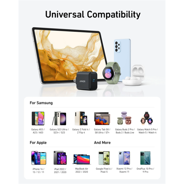 ANKER Hálózati Töltő, 312 (ACE), 25 W, USB-C, PowerIQ 3.0, fekete - A2642G11 - Image 3