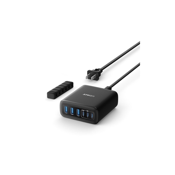 ANKER Hálózati Töltőállomás, 6 portos, 3xUSB-A, 3xUSB-C, 112W USB-C, EU, fekete -  A2154G11 - Image 1