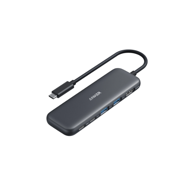 ANKER USB HUB, 322 5-in-1, USB-C Hub, 4K HDMI, 2xUSB-A, PD-IN 100W, USB-C 5Gbps, fekete - A8355H11 - Image 1