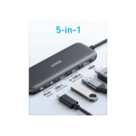ANKER USB HUB, 322 5-in-1, USB-C Hub, 4K HDMI, 2xUSB-A, PD-IN 100W, USB-C 5Gbps, fekete - A8355H11 - Image 2